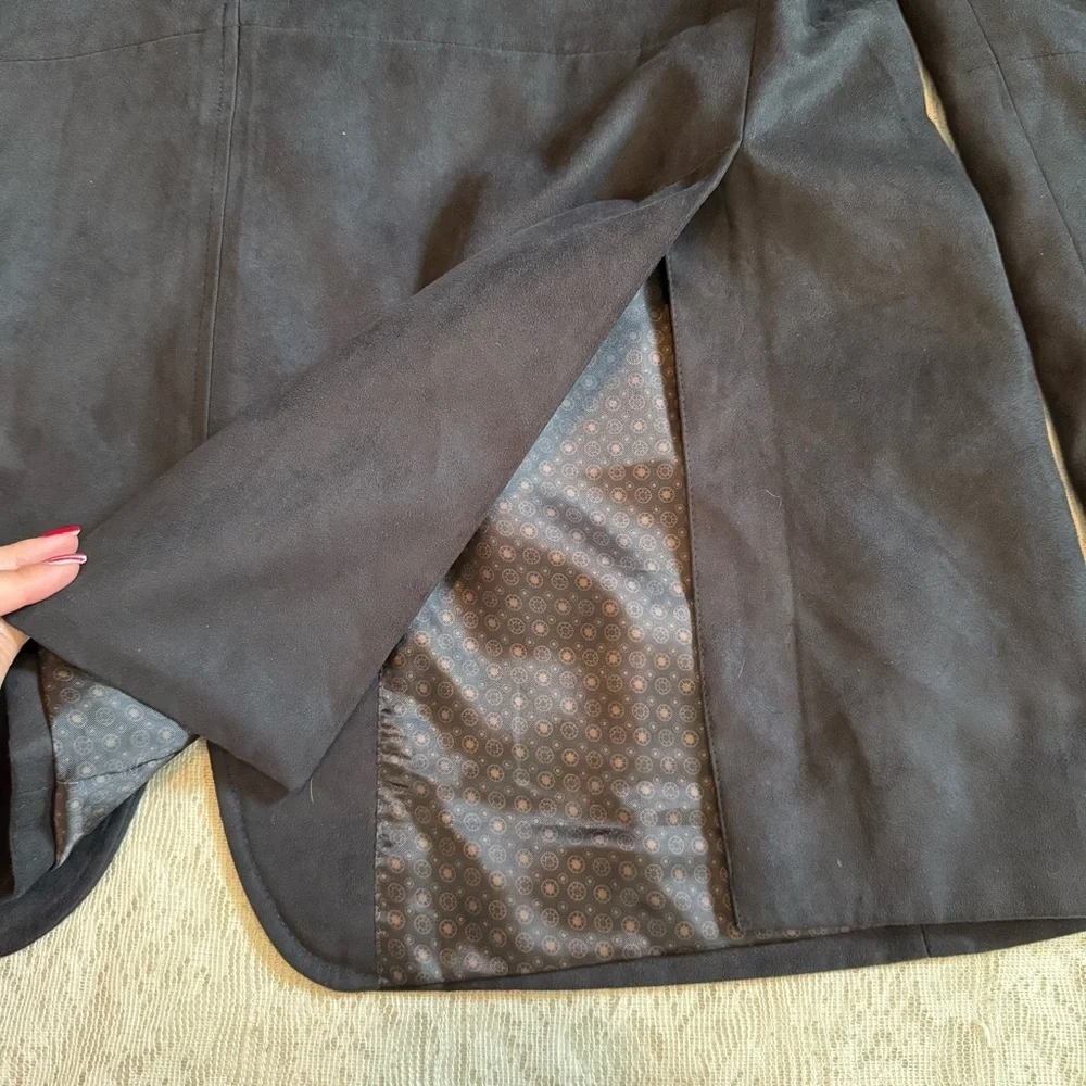 Ralph Ralph Lauren faux suede double vented navy blazer